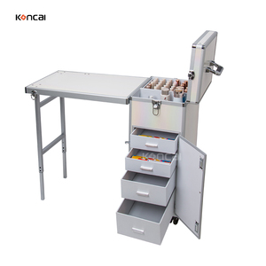 Estación de Manicura KONCAI con Logotipo Personalizado Maletín de Cosméticos de Aluminio Rígido Carro de Maquillaje Portátil Mesas de Uñas Multifuncionales - Product Image 2