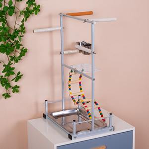 Tırmanma merdiveni oyun alanı tezgah ve kuş salıncak oyuncak kuş malzemeleri ile büyük papağan eğitim istasyonu - Product Image 4