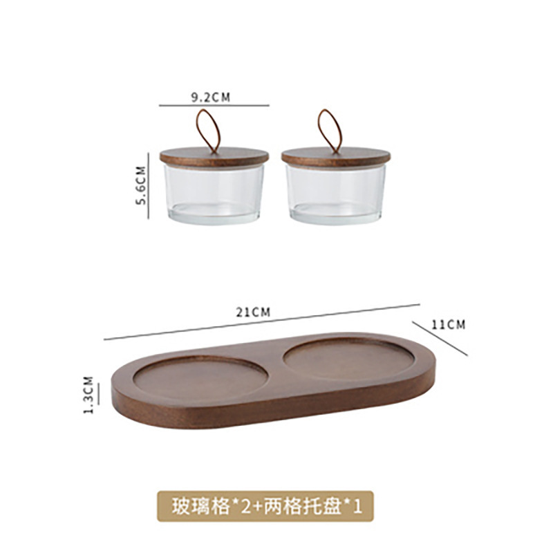 Glass fruit plate *2 [with lid] Two-compartment tray