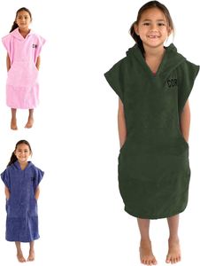 Albornoz Ligero de Secado Rápido con Logotipo Personalizado, Poncho Infantil con Capucha, Toalla de Playa de Algodón - Product Image 2