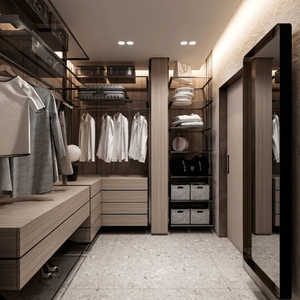 Ensemble d'armoires de rangement pour vêtements personnalisables Porte en verre personnalisée avec éclairage LED Armoire pour la décoration de la maison - Product Image 4