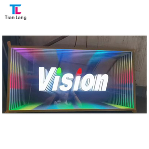 Lámpara LED de espejo <span class=keywords><strong>infinito</strong></span> 3D redonda con cambio de color RGB, luz de túnel, para pared de baño, tocador, caja táctil de elevador, cubo de iluminación tipo Inception - Product Image 5