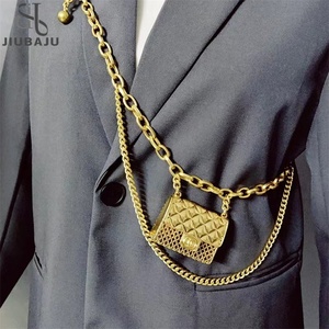Luxo <span class=keywords><strong>Chain</strong></span> Belt para Mulheres Mini Cintura <span class=keywords><strong>Gold</strong></span> Metal Bag Oco Out Bag Cintura Tassel Body Jewelry Acessórios - Product Image 1