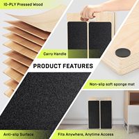 Tabla Inclinada Ajustable de Madera Antideslizante Portátil para Sentadillas, Estiramiento de Pantorrillas y Fisioterapia de Entrenamiento de Fuerza