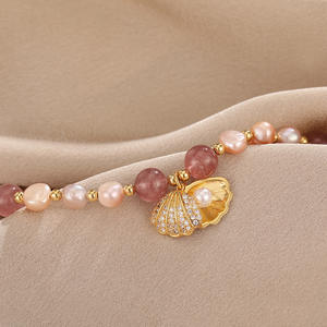 Vòng tay nữ vỏ ngọc trai nước ngọt Ins Thiết kế thích hợp Phiên bản Hàn Quốc Đơn giản cá tính Không đều màu sắc phối hợp thời trang - Product Image 3