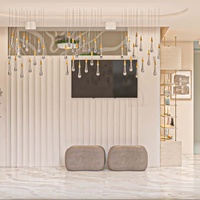 Conception de salon de coiffure commercial complet avec un décor tendance et une personnalisation de mobilier de coiffure multifonctionnel