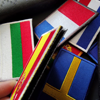 Patch brodé 3D en chenille drapeau thaïlandais 8*5cm, badge en tissu avec dentelle, fixation auto-agrippante, qualité supérieure pour vêtements et chapeaux