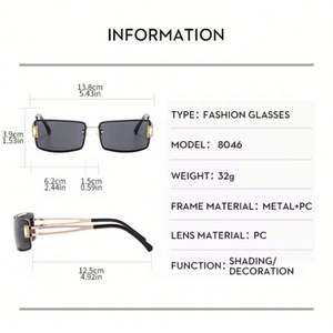Gafas de Sol Cuadradas de Diamantes de Lujo Vintage 2025, UV400, Estilo Y2K Punk, Montura Metálica - Product Image 5