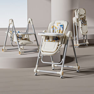 Chaise haute pliable et réglable pour enfants, convertible en balançoire pour bébé, chaise d'alimentation multifonctionnelle pour bébé et tout-petit - Product Image 1