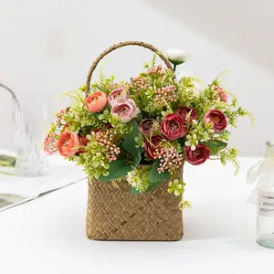 Hot bán 7 chi nhánh hoa nhân tạo trang trí lụa Rose Flower cho đám cưới tổ chức sự kiện trang trí