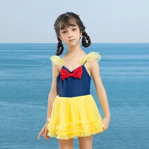 Summer Kids Swimsuit 1 Piece Designer Beachwear Dress 2024 Cute High Quality With Skirt Swimwear For Girls Baby Children OEM