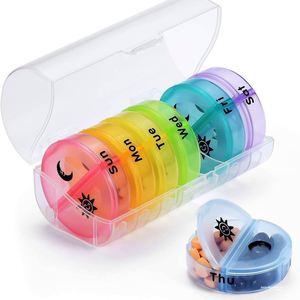 กล่องยาแบบพกพา 14 ช่อง แบ่งได้ สำหรับ 7 วัน กันน้ำ ใช้งานได้ทั้งเช้า/เย็น สำหรับการเดินทางข้ามประเทศ - Product Image 3