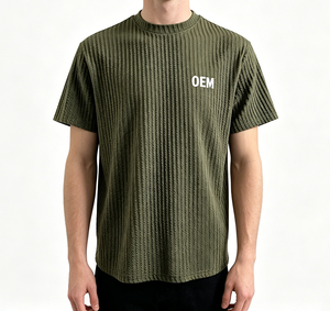 <span class=keywords><strong>Camiseta</strong></span> <span class=keywords><strong>de</strong></span> Verano Premium para Hombre, Diseño OEM Personalizado, Informal, con Textura Arrugada, 100% Poliéster, Manga Corta, Corte Holgado - Product Image 1