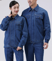 Tenues de travail personnalisées en denim haute visibilité, antistatiques, respirantes, avec délavage enzymatique, multiples poches, bandes réfléchissantes, pour l'exploitation minière et l'industrie de l'énergie