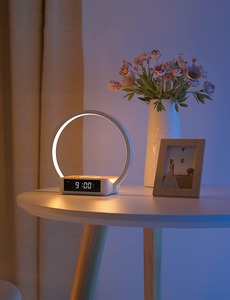YONGZE Chargeur sans fil rapide pour mobile, Lampe de bureau avec protection oculaire, Lampe de réveil, Réveil, Veilleuse, Lampe de chevet, Cadeau - Product Image 5