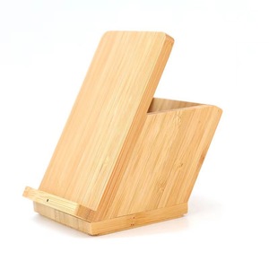 Wooden <b>Pen</b> Holder Bamboo Square Modern Simple Office Desktop Storage <b>Box</b> Natural Wood Color - Product Image 1