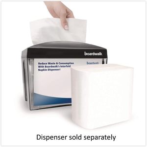 บอร์ดวอล์ค BWKN6000INTW 6.3 นิ้ว เอ็กซ์ 8.5 นิ้ว กระดาษเช็ดปากแบบพับ 1 ชั้น สีขาว (12 ห่อ/กล่อง) น้ำหนัก 11.5 ปอนด์ ทำจากวัสดุกระดาษ - Product Image 3