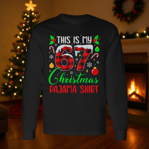 Esta es mi camiseta de pijama navideña número 67, camiseta de manga larga - Product Image 3