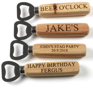 Abridor de Botellas de Madera Personalizado, Grabado, Llavero Rústico, Recuerdo de Boda, Regalo Sentimental para Padrinos de Boda, Padrino, Papá - Product Image 3