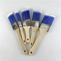 Ensemble de pinceaux professionnels, lot de 5 pinceaux à manche en bois pour murs, pinceaux plats pour murs, pinceaux pour peinture de moulures et de cadres de fenêtres