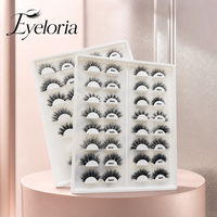 Cils en gros en faux vison, volumineux, 3D, effet plumeux, bande complète, 10-12mm, avec emballage et marque privée