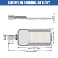 Lampadaire LED extérieur NGT haute luminosité IP65 étanche 100W 150W 200W AC pour parking public, éclairage urbain, autoroute et jardin