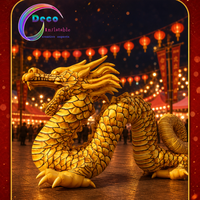 Dragon gonflable géant doré pour la décoration d'événements du Nouvel An chinois, accessoire de spectacle