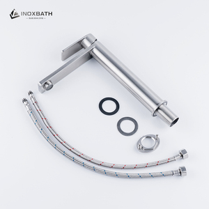 Rubinetto Monocomando di Lusso in Acciaio Inox SUS304, Miscelatore Moderno Oro Spazzolato per Lavabo <span class=keywords><strong>Bagno</strong></span> - Product Image 3