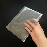 Porte-documents A5 en PVC imperméable de haute qualité avec fermeture éclair et perforation champignon, pochette transparente pour documents et budget