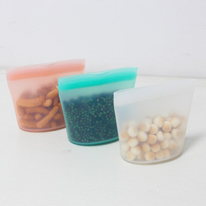 Petit sac facile à nettoyer <span class=keywords><strong>de</strong></span> 250ml Sac d'étanchéité pour aliments pour animaux <span class=keywords><strong>de</strong></span> compagnie Sac debout en silicone pour réfrigérateur et congélateur - Product Image 3