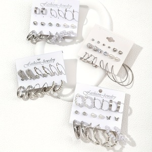 Parures de bijoux fantaisie en alliage de zinc, boucles d'oreilles papillon, clous d'oreilles assortis en perles et zircon pour femmes, pour les soirées - Product Image 4