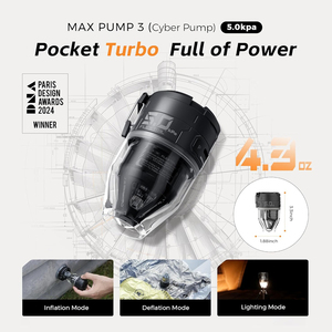 Portable Air Pump 5KPA Rechargeable Air Mattress Pump 6 Nozzles Air Pump with Camping Lantern - Product Image 2