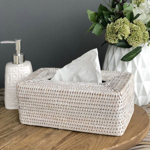 Boîtes à mouchoirs carrées en rotin naturel Vdelta avec taille personnalisée - Product Image 5