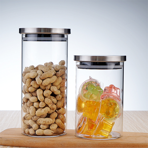Glass Storage Tea <strong>Spaghetti</strong> Container Airtight Glass Food Storage <strong>Jar</strong> With Metal Lid - Product Image 4