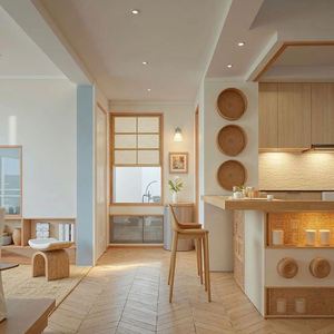 Meuble mural complet en bois moderne et minimaliste personnalisé avec un design élégant pour appartements, villas et hôtels - Product Image 3