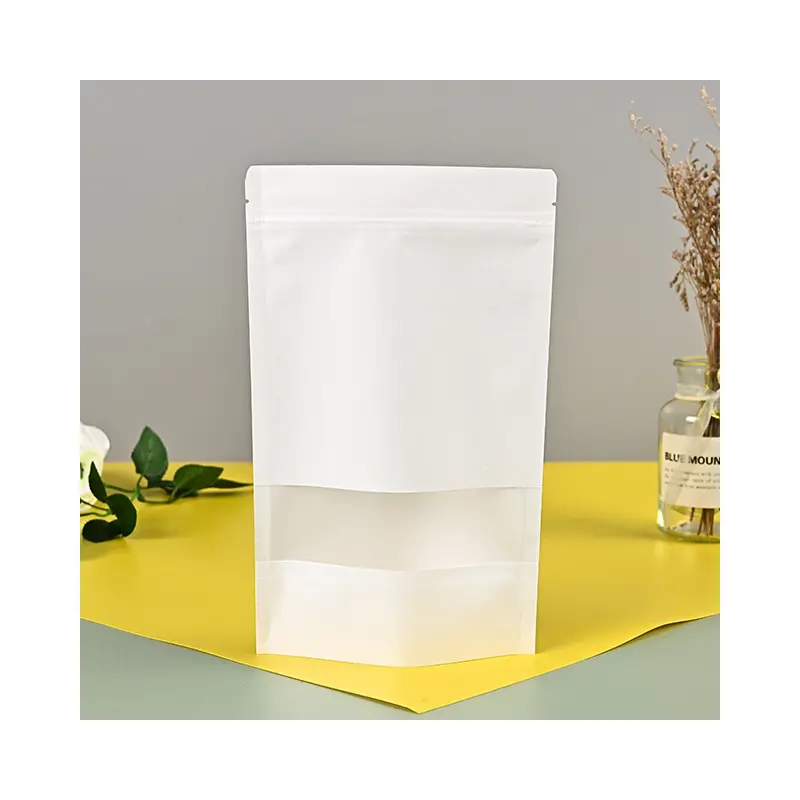 Papier kraft en plastique compostable biodégradable personnalisé pour l'emballage de collation de grain de café