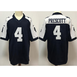Kovboy takım 4 # PRESCOTT Jersey amerikan futbolu ve Rugby spor üst baskılı takım adı numarası ile işlemeli dikişli logolar - Product Image 5