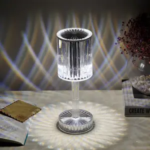 Rgb dokunmatik duyarlı ev dekor akrilik masa lambası şeffaf yaratıcı başucu kristal lüks dokunmatik sensör başucu masa lambası