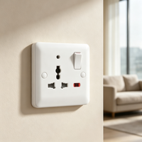 Prise murale universelle personnalisée OEM avec voyant lumineux, interrupteur domestique, vente en gros