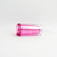 Bouteille d'eau de camping écologique JWAY, 350 ml, double paroi en plastique AS, avec paille filetée et couvercle coulissant, approvisionnement direct usine