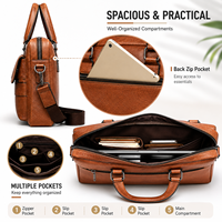 Porte-documents pour homme de haute qualité avec logo personnalisé, grande capacité, en cuir PU durable, sac de luxe pour le bureau, imperméable