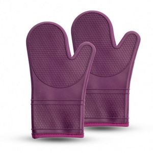 Heat Resistant Silicone Oven Mitts Set Soft Quilted Lining Extra <b>Long</b> Waterproof Flexible <b>Gloves</b> for Cooking and BBQ Kitchen - Product Image 4