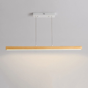 Bằng Gỗ Tuyến Tính Ánh Sáng Mặt Dây Chuyền Thay Đổi Độ Sáng Hồ Bơi Bảng Đảo Đèn Cho Nhà Bếp LED Trần Mặt Dây Chuyền Đèn Cho Phòng Ăn - Product Image 2