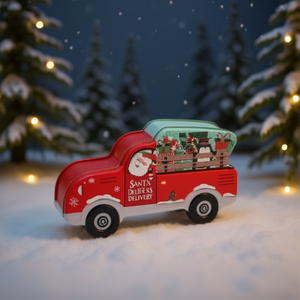 Homeera Christmas Truck Decor Iron Cartoon Car 18.8x11x6cm Holiday Decoration - Product Image 2