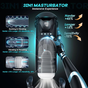 APP Masturbateur Automatique Masculin, Pompe à Pénis, Jouet Sexuel pour Hommes avec 9 Modes <span class=keywords><strong>de</strong></span> Succion, <span class=keywords><strong>de</strong></span> Poussée et <span class=keywords><strong>de</strong></span> Vibration, Jouets Sexuels pour Hommes - Product Image 1