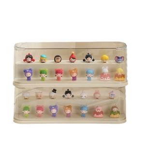 Vitrine d'exposition en acrylique Hy-73, transparente, anti-poussière, pour figurines Pop Mart, avec couvercle, étagère à 2 niveaux - Product Image 4