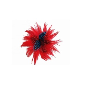 Pince à <span class=keywords><strong>cheveux</strong></span> écologique en plumes teintées avec fleur, pour femme, accessoire de tête de mariée, chapeau de costume pour mariage, cocktail, thé ou Derby - Product Image 1