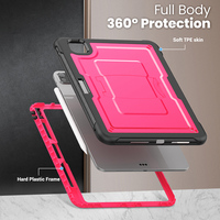 Casing penutup tablet, sarung HP kasar hibrida TPU PC untuk iPad Pro11 M4 A2836 (2024) dengan sabuk bahu dan strand kickstand