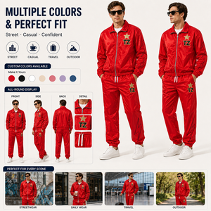 Tuta Sportiva Personalizzata in Due Pezzi, Nylon con Coulisse, Elastico a Costine, Pantaloni Jogger, Giacca Antivento Lucida con Inserti in Rete |   Completo da Jogging - Product Image 2