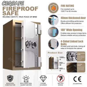 CEQSAFE ตู้เซฟเหล็ก ตู้เซฟล็อคอิเล็กทรอนิกส์ ตู้เซฟเก็บของมีค่า ตู้เซฟกันไฟ ตู้เซฟเก็บเงินและเครื่องประดับในบ้าน - Product Image 4